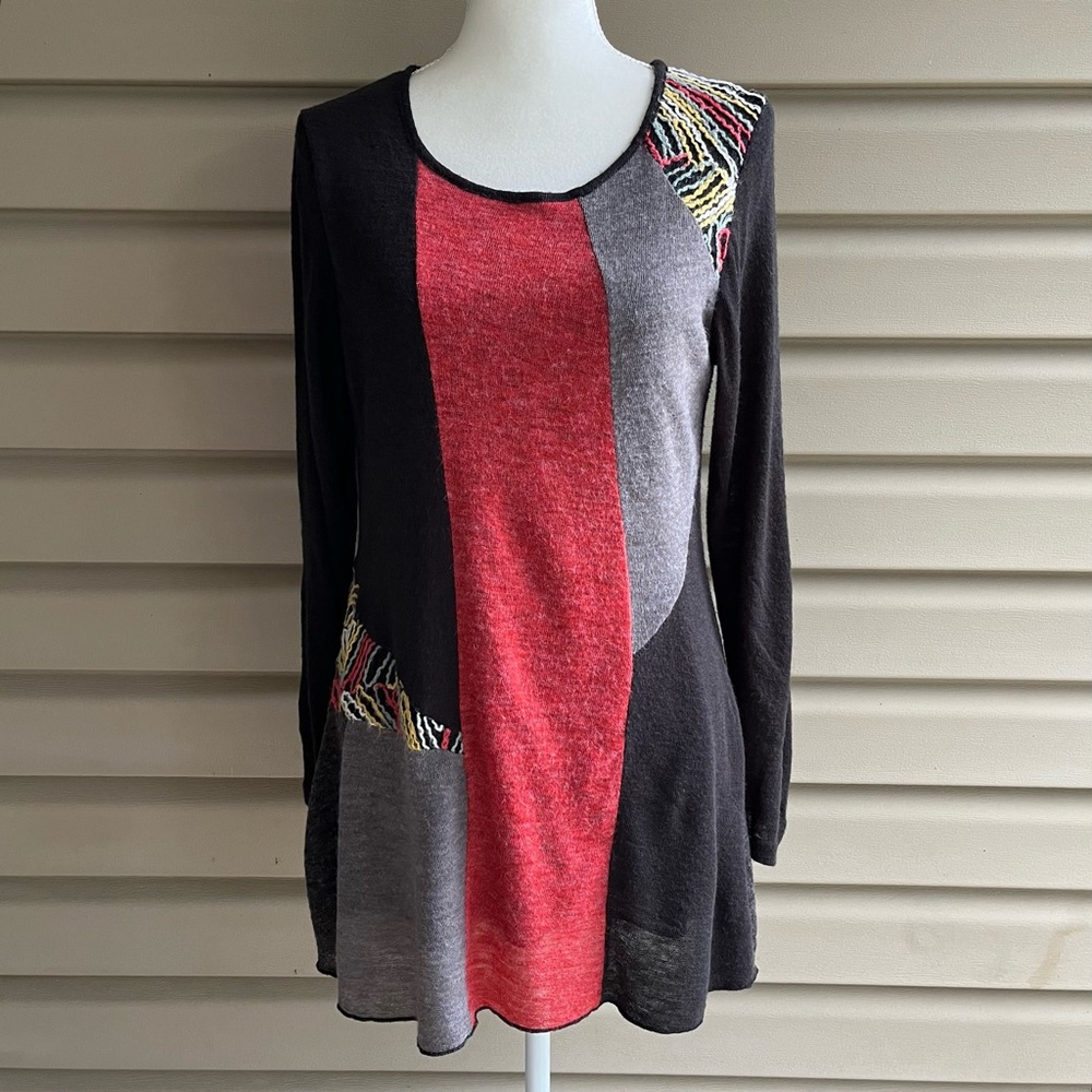 •This and That• Boho Lagenlook Tunic Length Sweater - Size Large